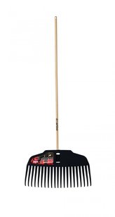 Hrábě švédské pevný plast 420 mm - s dřevěnou násadou 150 cm