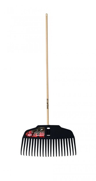Hrábě švédské pevný plast 420 mm - s dřevěnou násadou 150 cm