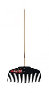 Hrábě švédské pevný plast 500 mm - s dřevěnou násadou 150 cm