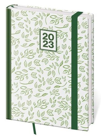 Diář 2023 týdenní B6 Vario - Leaves s gumičkou