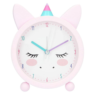 Stolní hodiny Ylvi and the Minimoomis, Spící, jednorožec, světle růžová, 6551_A