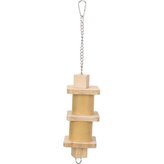 Závěsný systém na pamlsky pro papoušky, bambus/dřevo, 35cm