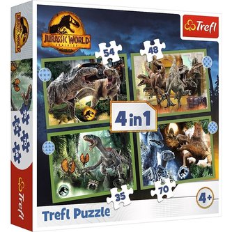 Puzzle 4v1 Nebezpečné dinosaury TREFL