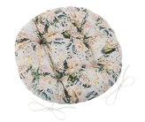 Sedák EMA kulatý prošívaný - vanilková růže - průměr 40 cm