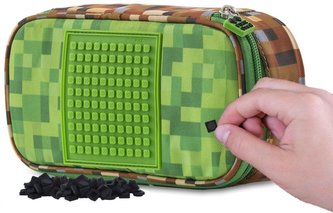 PIXIE CREW studentský penál MINECRAFT zeleno-hnědý