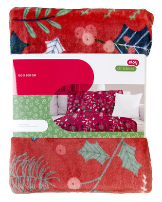 Deka z mikrovlákna XMAS TIME červená motiv B 150x200 cm Essex