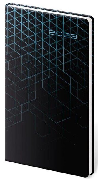 Diář 2023 týdenní kapesní Vario - Blue design