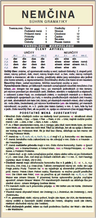 Nemčina - Súhrn gramatiky