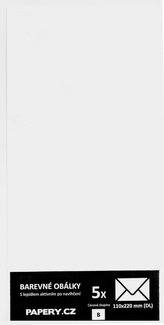 barevná obálka 110x220 BÍLÁ KLADÍVKOVÁ, 5 kusů, 100 gm2, olizová