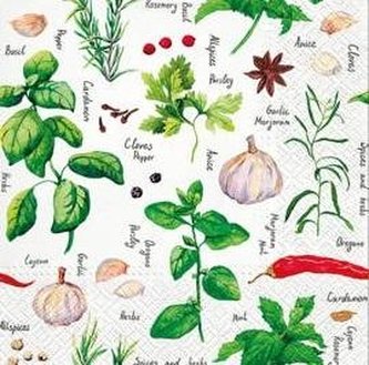 Serwetki Przyprawy i zioła 33x33cm 20szt