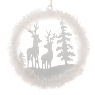 Kovová závěsná dekorace - sobík, 12/216