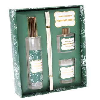 Vonný sprej +  difuzér + svíčka - vánoční bobule, 1/12