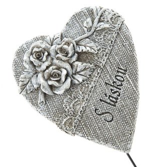 Polyresinové srdce - zápich, 12/144