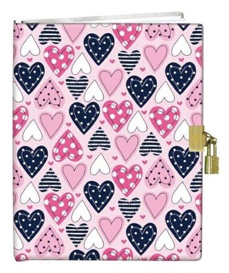 Diár s visiacim zámkom 13x18 Hearts 60K obyčajný