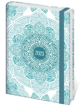 Diář 2023 B6 LYRA denní s gumičkou Mandala