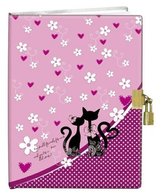 Denník s visiacim zámkom 13x18 Zaľúbené mačky 60K
