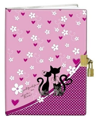 Denník s visiacim zámkom 13x18 Zaľúbené mačky 60K