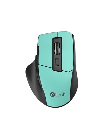 C-TECH myš Ergo WLM-05, bezdrátová, 1600DPI, 6 tlačítek, USB nano receiver, mátová