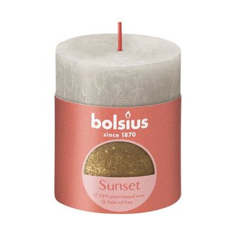 SVÍČKA RUSTIK 80/68 PÍSEK ŠEDÁ/ZLATÁ