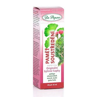 Pamäť - sústredenie, originálne bylinné kvapky, 50 ml Dr. Popov