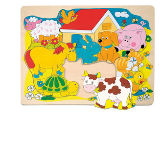 Puzzle na desce ´´Veselá domácí zvířátka´´