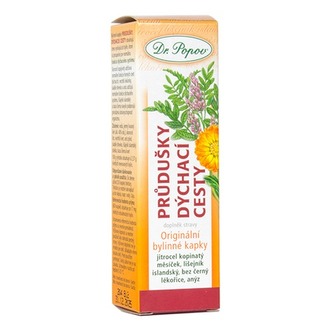 Priedušky - dýchacie cesty, originálne bylinné kvapky, 50 ml Dr. Popov