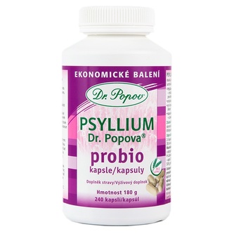 Psyllium Dr. Popova PROBIO kapsule, ekonomické balenie, 240 ks Dr. Popov