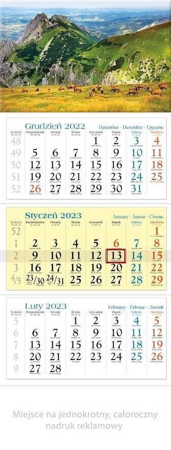 Kalendarz 2023 Trójdzielny Giewont