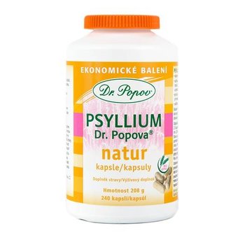 Psyllium Dr. Popova NATUR kapsule, ekonomické balenie, 240 ks Dr. Popov