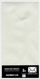 barevná obálka 110x220 BÍLÁ ÚSTŘICOVÁ METALICKÁ, 3 kusy, 100 gm2, olizová