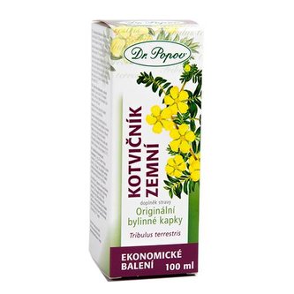 Kotvičník zemný, originálne bylinné kvapky, 100 ml Dr. Popov