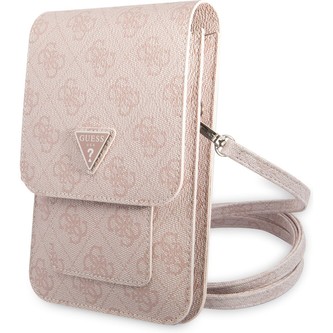 Guess PU 4G Triangle Logo Phone Bag růžové