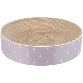 LILLY kulatý škrabací pelech s katnipem, ø 45 × 10 cm, karton, lila
