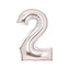 Balónek fóliový narozeniny číslo 2 stříbrný 66 cm Amscan