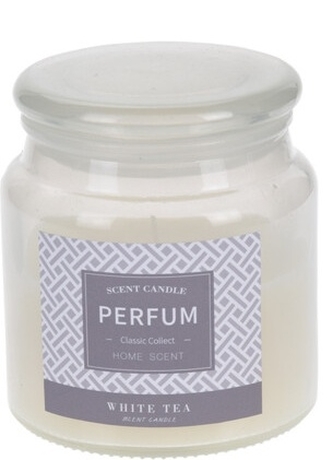 Vonná svíce ve skle 11,2x10,2 cm bílý čaj