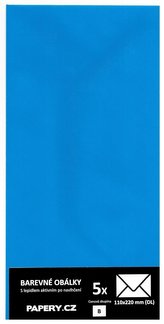 barevná obálka 110x220 MODRÁ KRÁLOVSKÁ, 5 kusů, 100 gm2, olizová
