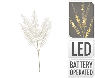 Umělá větvička Kapradí 66 cm, bílá