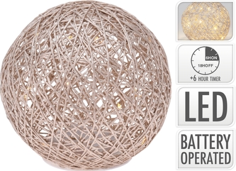 Dekorativní LED koule Rafia metalická zlatá 15 cm