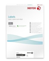 Xerox Papier - Biele samolepiace štítky pre čiernobielu tlač - ostré rohy (Labels 1UP 210x297, 100 listov, A4)