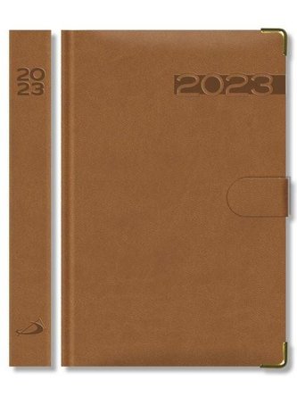 Terminarz 2023 B6 Lux brązowy z zapinką