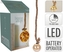 LED skleněná dekorace - koule 10 cm jantarová
