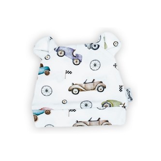 Kojenecká bavlněná čepička Nicol Races - velikost 56 (0-3m)