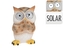 LED solární sova hnědá 12,5x9x9 cm