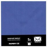 barevná obálka 155X155 MODRÁ IRIS, 5 kusů, 100 gm2, olizová