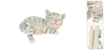 Bílá kočka dekorace 10x20x11,2 cm