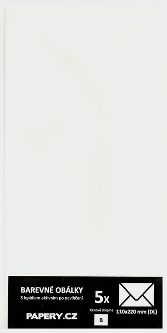 barevná obálka 110x220 SLONOVÁ, 5 kusů, 130gm2, olizová