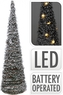 Svítící ratanový kužel s umělým chvojím 60 cm, 30 LED