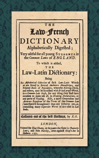 The Law-French Dictionary