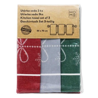 HOME ELEMENTS Set utěrek z egyptské bavlny 50*70 cm, 3 ks, Vánoce