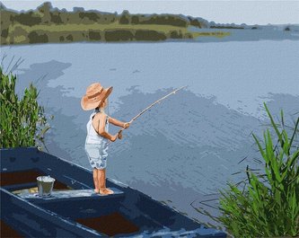 Malowanie po numerach - Pierwsze łowienie 40x50cm